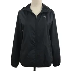 ニューバランス NEW BALANCE ジャケット パーカー ジャンパー ウインドブレーカー フード ジップアップ スポーツウェア ロゴ 長袖 M 黒 ブラック