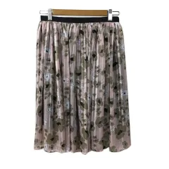 ランバンオンブルー LANVIN en Bleu スカート フレア ひざ丈 総柄 38 ピンク 白 ホワイト