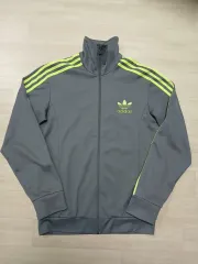 (100 / L) adidas オリジナル ヨーロッパ トラックジャージ ジャージ ネオングリーン グレー