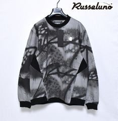 ラッセルノ ゴルフ クルーネック P.O スプレー ペイズリー ライム 2XL