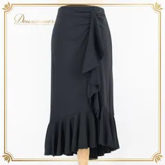 社交ダンス 衣装 スカート ブラック系 チャコット Chacott 黒 無地 シンプル フリル 上品 日本製 ストレッチ 練習 オールブラック ダンス衣装 かわいい 伸縮 レッスン