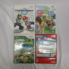 Wii用ソフト 4本まとめ売り 街へいこうよどうぶつの森/ニュースーパーマリオブラザーズ/ぼくとシムのまち/マリオカート