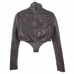 【中古】JOHN LAWRENCE SULLIVAN 23AW STRETCH VEGAN LEATHER BODYSUIT HI-NECK TOP フェイクレザー ジップジャケット ジョンローレンスサリバン JOHN LAWRENCE SULLIVAN 23AW STRETCH VEGAN