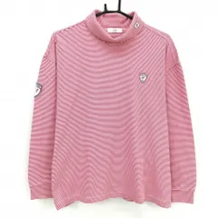 ゾーイ 長袖タートルネックシャツ レッド×白 ボーダー ロゴ刺しゅう メンズ  ゴルフウェア ZOY