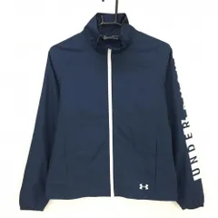 【超美品】アンダーアーマー ジャケット ネイビー×白 裏微起毛  レディース SM/P/CH ゴルフウェア UNDER ARMOUR