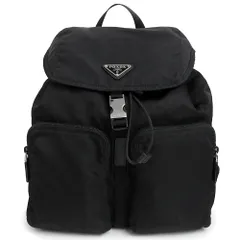 プラダ 三角ロゴプレート リュック デイパック バックパック TESSUTO テスート ナイロン NERO ネロ ブラック シルバー金具 1BZ070 PRADA（中古）
