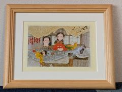 激オク〜【超激レア品】豆絵 種絵 韓国釜山 民芸品 入手困難 モザイク