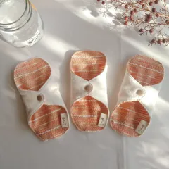 【布ライナー】無添加コットンフランネルとオレンジツイード 15cm 2層仕立て 3枚セット