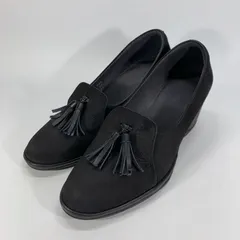 美品◯ ASICS WALKING pedala ペダラ タッセルパンプス ブラック スエード 23.5 ウェッジソール