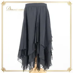 社交ダンス 衣装 スカート ブラック系 チャコット Chacott 黒 無地 シンプル レッスン 練習 オールブラック フリル 上品 ダンス衣装 透け感 かわいい 日本製