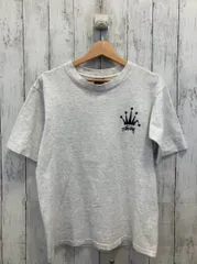 stussy ステューシー 半袖Tシャツ 80s後期 90s初期 Rマーク 裾袖シングル 折れクラウン グレー  USA製 OLD 霜降りグレー