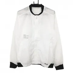 【超美品】オークリー ジャケット 白×黒 ナイロン100% 薄手 バックロゴ  メンズ L ゴルフウェア Oakley