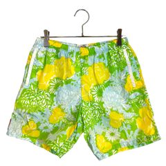 PRADA プラダ ゴールド 花柄 ジャガード ショート パンツ PRADA プラダ 総柄 ナイロン スイムパンツ ショートパンツ ACS 2011