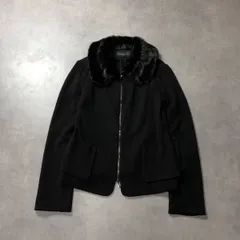 WQ906●BASILE28：ミンクファー付きジップアップウールジャケット ●40● 黒 バジーレ28のサムネイル