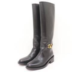 美品 VALENTINO GARAVANI ロングブーツ ジョッキブーツ 黒 - メルカリ