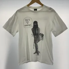 【中古】STUSSY×FPAR 40％AGAINST RIGHTS 半袖Tシャツ サイズM ホワイト △首回り汚れ[19]