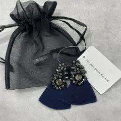 MaxMara　マックスマーラ　ビジューブローチ　ピン　アクセサリー　ネイビー　イタリア製　レディース　a00719のサムネイル