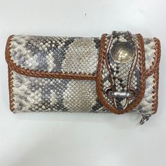 アルズニ ALZUN ダイヤモンドパイソン本革長財布 焼印入りウォレット 