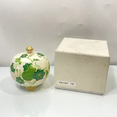 京焼 清水焼 色絵丸香炉 夕顔 お香　[管理No.：S10747_E1_60]