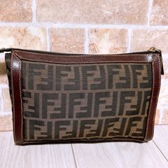 美品) FENDI(フェンディ)ポーチ ナイロン ズッカ柄 - メルカリ