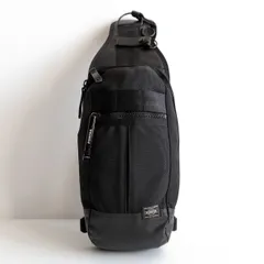 【美品】PORTER 【ヒート スリングショルダー】 ポーター ブラック ボディバッグ HEAT BAG 25111173