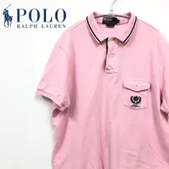 【良品!!送料無料!!】 POLO Ralph Lauren ポロ ラルフローレン 半袖 ポロシャツ ピンク LL表記 XLサイズ エンブレム トップス アパレル 古着 メンズ