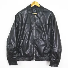 ザラ ZARA フェイクレザー ボンバージャケット S ブラック 4391/764 2sa7040
