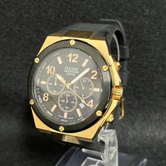 ☆セイコーPULSAR クロノグラフ 100M ブラックゴールド 美品 動作良好 