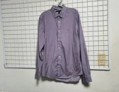 (新品)Tommy Hilfiger トミーヒルフィガー(80s2PLY)長袖シャツ(男 L 100)