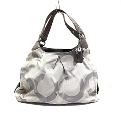 COACH(コーチ) ショルダーバッグ オプアート 13894 ベージュ×グレー レザー