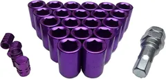 エスティーエスミチコ ホイールナットを内六角にドレスアップ エアバルブキャップセット 盗難防止 50 P1.25 紫 5穴用20個 (50 P1.25 紫 5穴用20個)