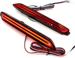 Kstyle c&b トヨタ 汎用 LED リアバンパー テールライト バックランプ リフレクター 流れるウィンカー機能付き 左右セット (ストリーマ,  レッドパネル)