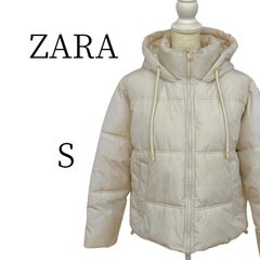ZARA フード付ショート ホワイトダウン アイボリー 防寒 - メルカリ