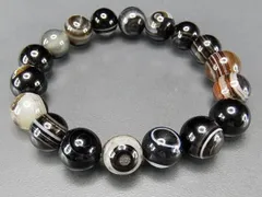 一点物訳有天然石天眼石約11mm～12.5mmブレスレット902-035a