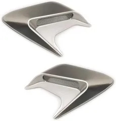 S-NET エスネット 汎用 ダミー ダクト 2個 セット ボンネット サイド ドレスアップ エア インテーク エアロ パーツ フェンダー (マットシルバー)