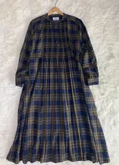 Sunny clouds  長袖　シャツロングワンピース　チェック　サイズ　LL