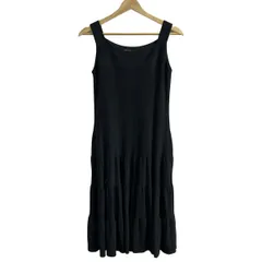 FOXEY(フォクシー) ワンピース サイズ38 M レディース - 38792 黒 ノースリーブ/ひざ丈/ニット/ティアード