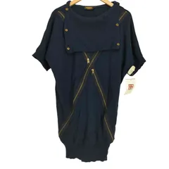 ディーゼルブラックゴールド DIESEL BLACK GOLD アルパカウール混 ジップデザイン ショートスリーブニット レディース  XXS