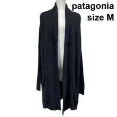 ◆ パタゴニア patagonia メリノウールカーディガン ロング丈 長袖 ショールカラー オープンフロント グレー 毛 M 9号 レディース S5Y014のサムネイル