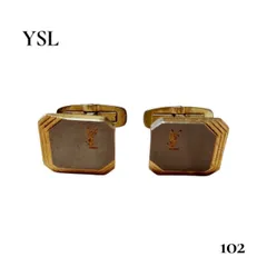 YSL イヴサンローラン カフス ロゴ入り ゴールド系