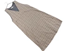grove グローブ グレンチェック Vネック ジャンパー スカート sizeM/茶 ■■ レディース