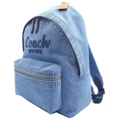 【新品】コーチ CAT43 B4/IN (インディゴ) バッグ リュック COACH CARGO デニム 刺繍ロゴ バックパック A4対応 アウトレット レディース