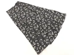 nano universe ナノユニバース 総柄 ロング スカート size38/黒 ■■ レディース