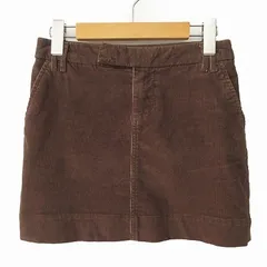 ギャップ GAP スカート ミニ タイト 台形 コーデュロイ ストレッチ 0 茶 ブラウン