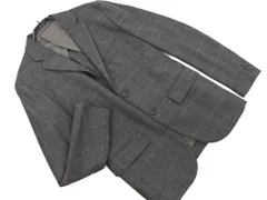 EDIFICE エディフィス ウール混 チェック テーラード ジャケット size46/チャコール ◇■ メンズ