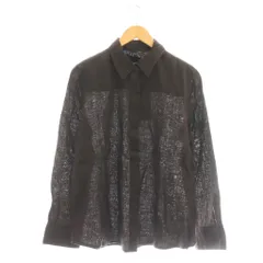 ザラ ZARA リネンシャツ 長袖 M ブラウン /DF ■OS