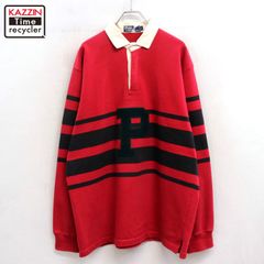 希少】FTC 刺繍ロゴ ハーフジップ ボーダー ニット オレンジ ネイビー 