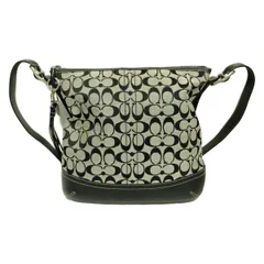 COACH(コーチ) ショルダーバッグ シグネチャーソフトスリムミディアムダッフル 9349 アイボリー×黒 レザー