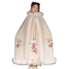 漢服 女の子 チャイナドレス 刺繍 唐装 中国風 もこもこ ロリータワンピース ガールズ レッド 厚め ダウン コスプレ衣装 キッ