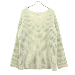 ZARA ザラ 長袖 Vネック ニット M アイボリー レディース 古着